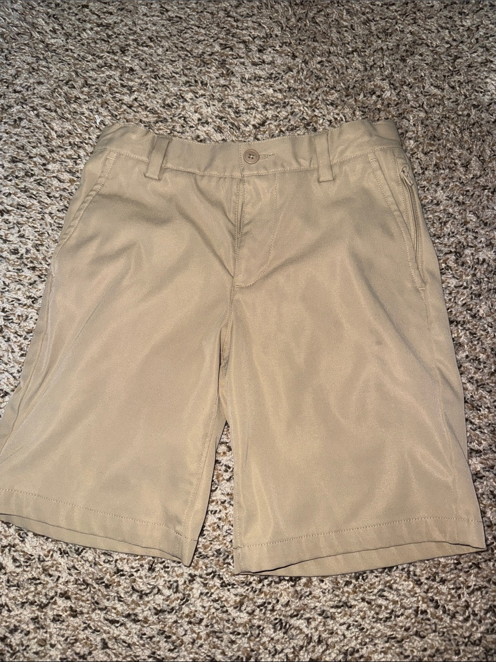 Two pairs of Lands' End Boys' Tan Uniform Shorts